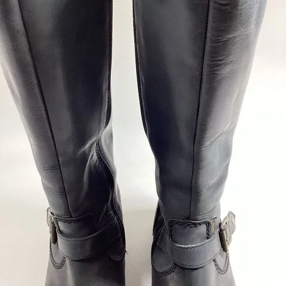 Kickers tall riding leather upper boots in Grey