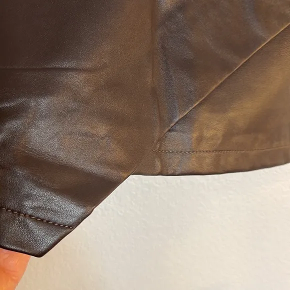 Kika Genuine Pieced Leather With Assymetric Hem Size Medium 6