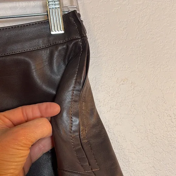 Kika Genuine Pieced Leather With Assymetric Hem Size Medium 6