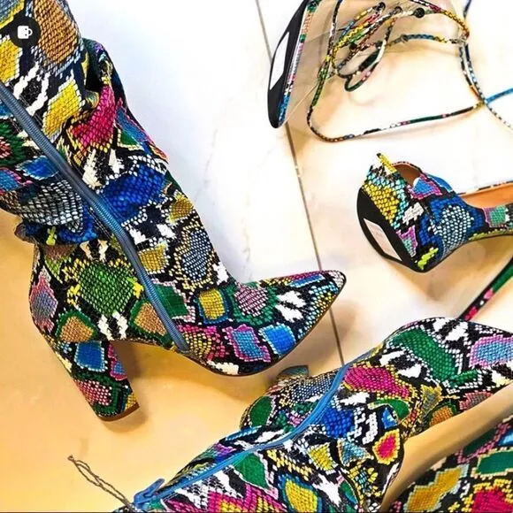 Killa Rainbow multi ankle boots