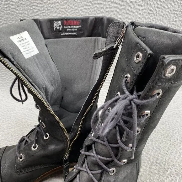 Kodiak Combat Boots Womens‎ 7.5 Black Leather Waterproof Goth Riding Work Biker