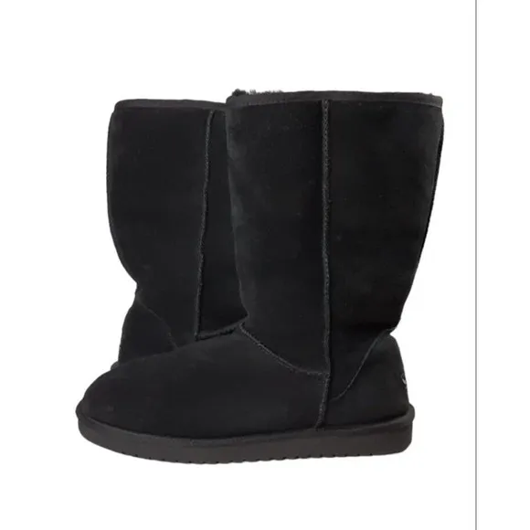 Koolaburra By UGG Womans Size 10 Boots Black Koola Tall 1017089 Suede Sheepskin