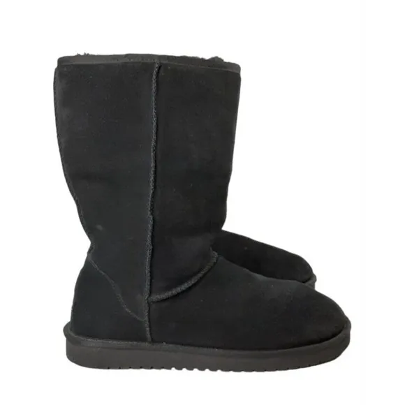Koolaburra By UGG Womans Size 10 Boots Black Koola Tall 1017089 Suede Sheepskin