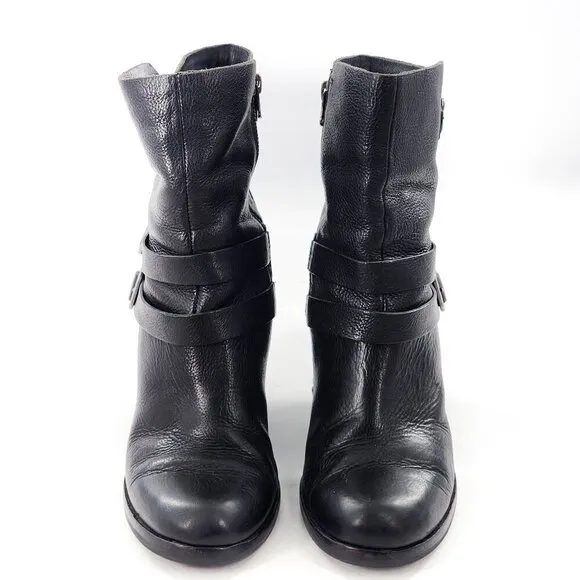 KORK-EASE Anki Black Leather Ankle Boots Zip
