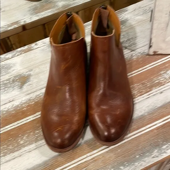 Kork-Ease Brown Leather Ankle Boots Size 9