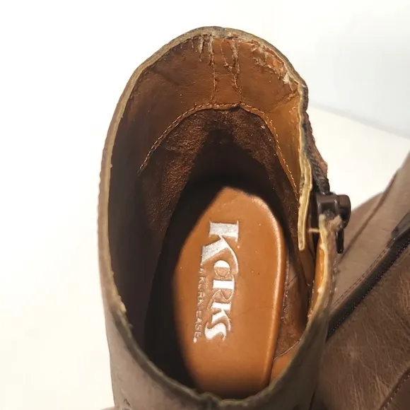 Kork-Ease Korks Patrina Leather Zip Up Ankle Boots Size 7.5 EUC!!