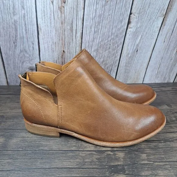Kork-Ease Renny Leather Brown Slip On Ankle Bootie Women's Sz 9.5 M (NWOB)