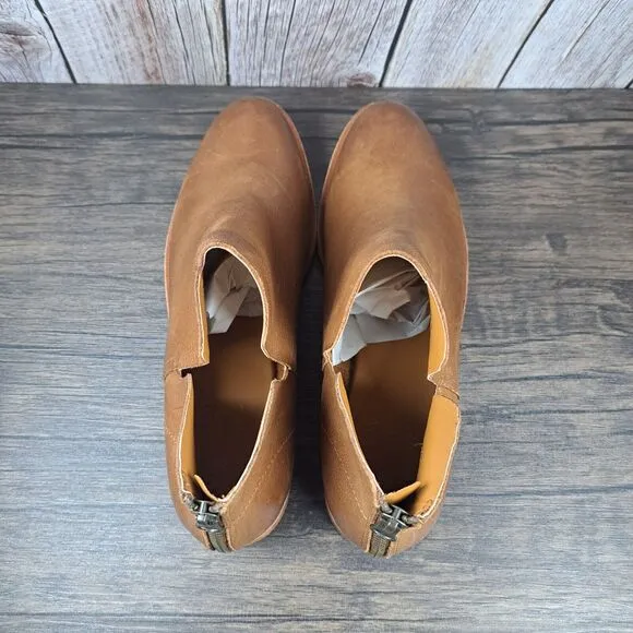 Kork-Ease Renny Leather Brown Slip On Ankle Bootie Women's Sz 9.5 M (NWOB)