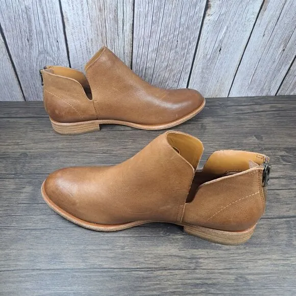 Kork-Ease Renny Leather Brown Slip On Ankle Bootie Women's Sz 9.5 M (NWOB)