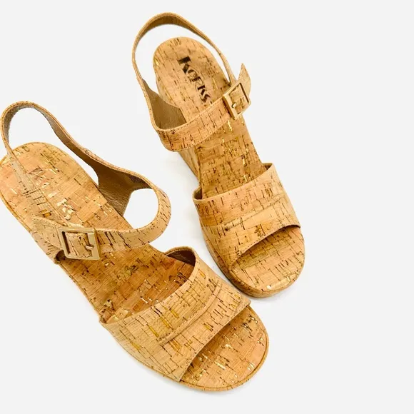 Korsk-easy Women's Tan Wedge Sandals