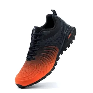 Kricely Men's Black and Orange Trail Running Shoes Size 8