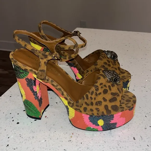 Kurt Geiger Leopard Print Platform Heels