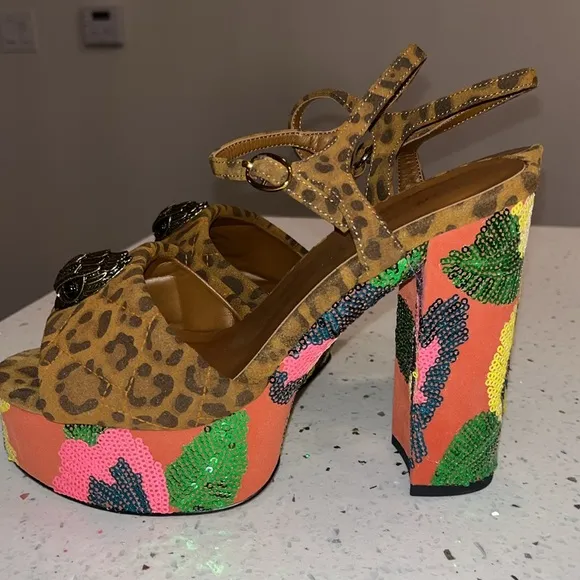 Kurt Geiger Leopard Print Platform Heels
