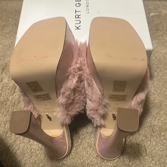 Kurt Geiger Pink Platform Shoes with Plush Fur