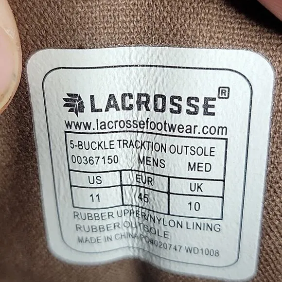 LaCrosse 14&quot; ZXT Buckle Overshoe Work Boot Covers Deep Heel Mens Size 11 NEW