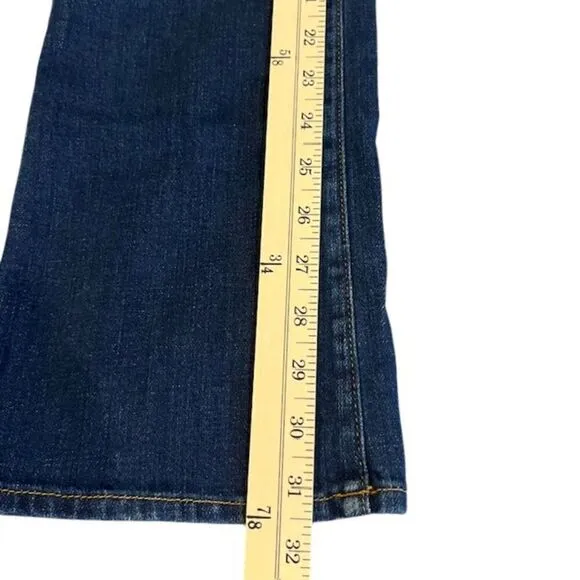 L'Agence Oriana Straight Leg High Rise Jeans in Knox Blue Finish Stretch Size 25