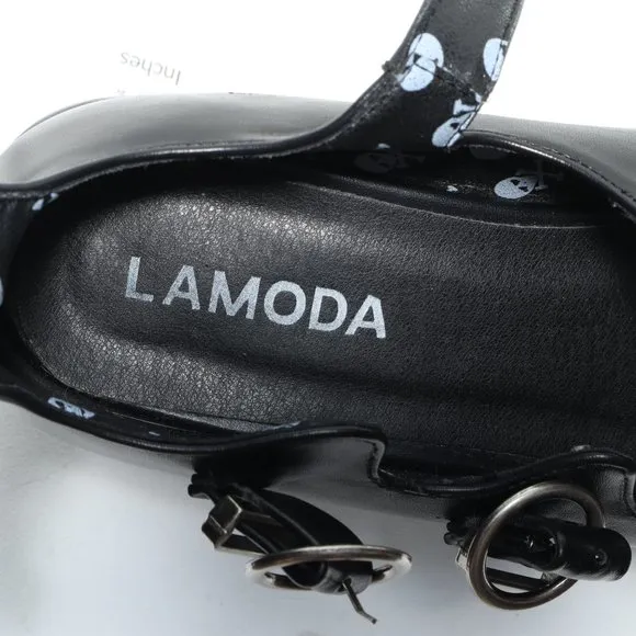Lamoda RUN THE WORLD Platform Mary Jane Shoes Women 7-7.5 Punk Goth Emo Black