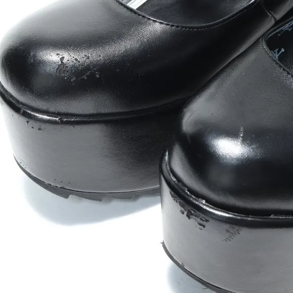 Lamoda RUN THE WORLD Platform Mary Jane Shoes Women 7-7.5 Punk Goth Emo Black