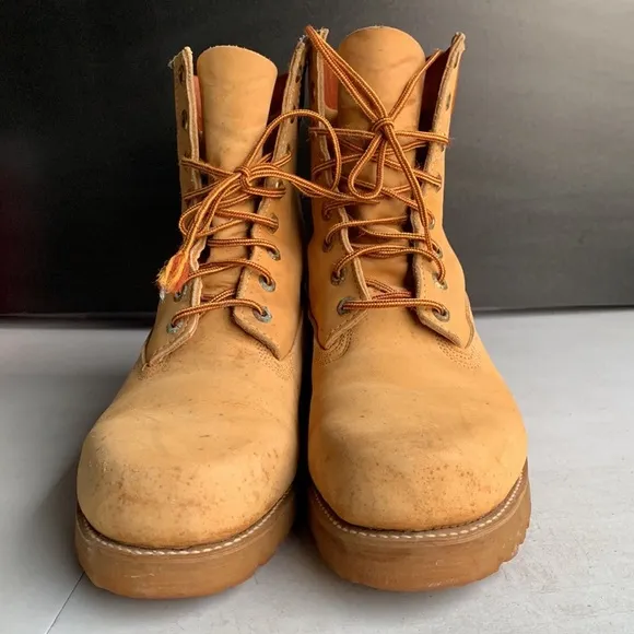 LAND ROVER VTG THOM‎ McAN LEATHER WHEAT WORK BOOTS Men’s Size 10