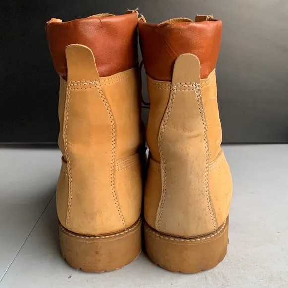 LAND ROVER VTG THOM‎ McAN LEATHER WHEAT WORK BOOTS Men’s Size 10
