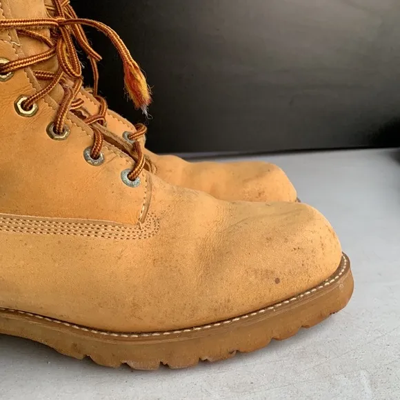 LAND ROVER VTG THOM‎ McAN LEATHER WHEAT WORK BOOTS Men’s Size 10