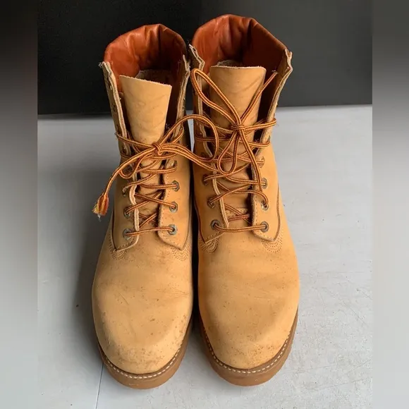 LAND ROVER VTG THOM‎ McAN LEATHER WHEAT WORK BOOTS Men’s Size 10