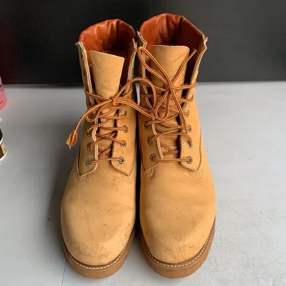 LAND ROVER VTG THOM‎ McAN LEATHER WHEAT WORK BOOTS Men’s Size 10