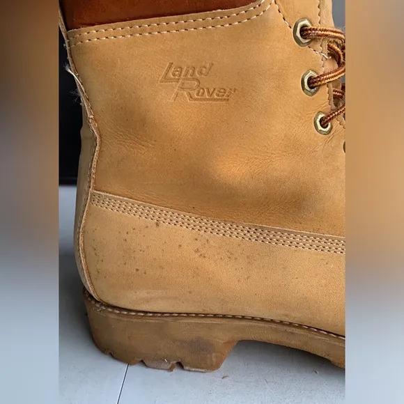 LAND ROVER VTG THOM‎ McAN LEATHER WHEAT WORK BOOTS Men’s Size 10