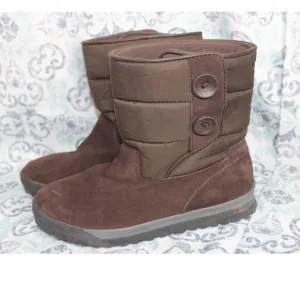 Lands End Womens 8B Brown Casual Suede Mid Calf Winter Boots