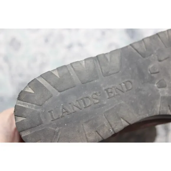 Lands End Womens 8B Brown Casual Suede Mid Calf Winter Boots