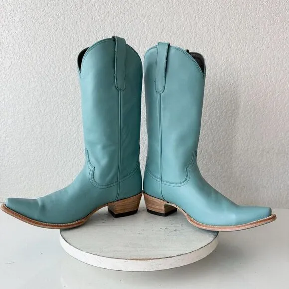 Lane EMMA JANE Womens Cowboy Boots Sz 9.5 Turquoise Leather Western Cowgirl Tall
