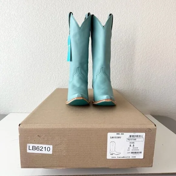 Lane EMMA JANE Womens Cowboy Boots Sz 9.5 Turquoise Leather Western Cowgirl Tall