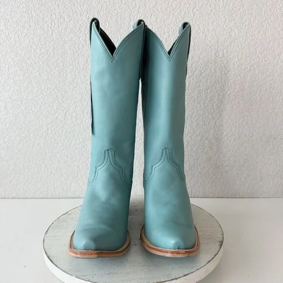 Lane EMMA JANE Womens Cowboy Boots Sz 9.5 Turquoise Leather Western Cowgirl Tall