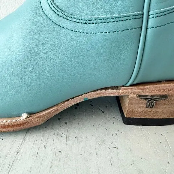 Lane EMMA JANE Womens Cowboy Boots Sz 9.5 Turquoise Leather Western Cowgirl Tall