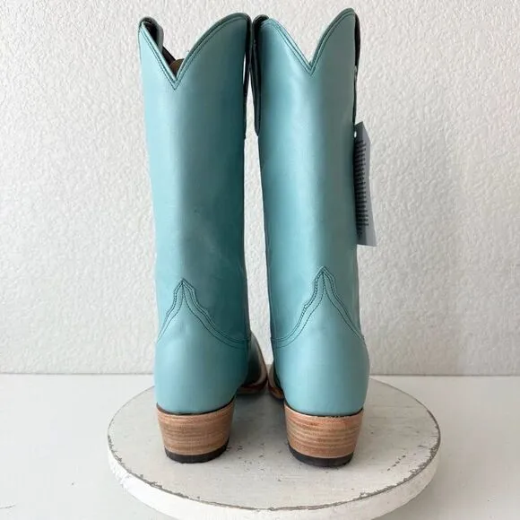 Lane EMMA JANE Womens Cowboy Boots Sz 9.5 Turquoise Leather Western Cowgirl Tall
