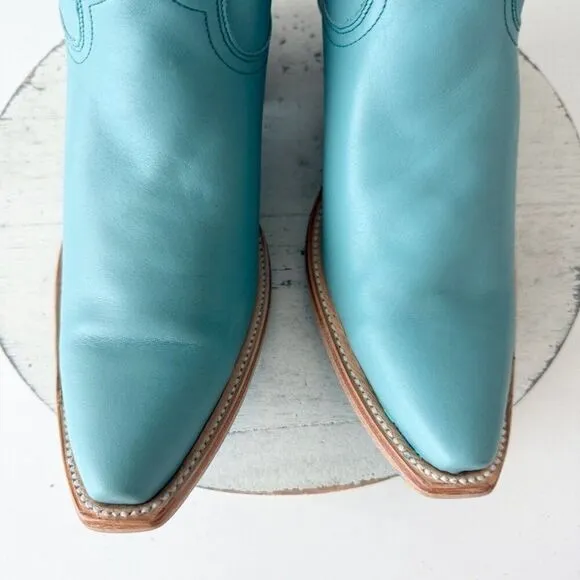 Lane EMMA JANE Womens Cowboy Boots Sz 9.5 Turquoise Leather Western Cowgirl Tall