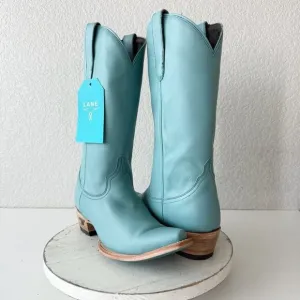 Lane EMMA JANE Womens Cowboy Boots Sz 9.5 Turquoise Leather Western Cowgirl Tall