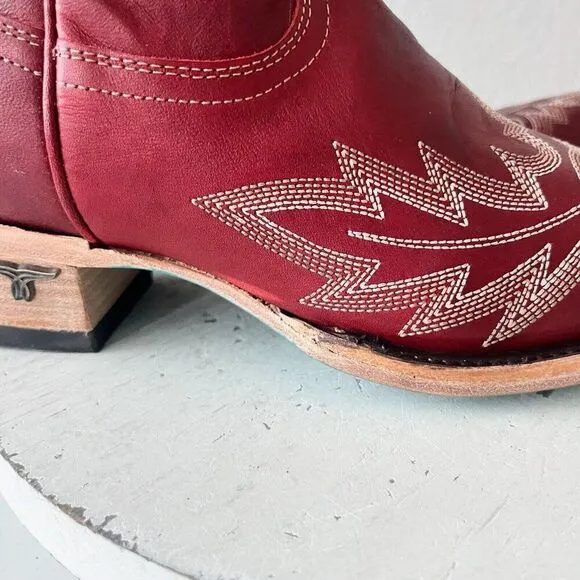 Lane LEXINGTON Womens Cowboy Boots Size 9 Red Leather Western Tall Cowgirl Boots