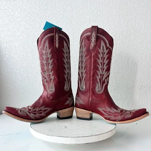 Lane LEXINGTON Womens Cowboy Boots Size 9 Red Leather Western Tall Cowgirl Boots