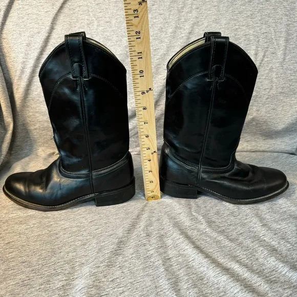 LAREDO 6902 10” Black Leather Roper Boots, Women’s Size 5.5, Vintage, GUC