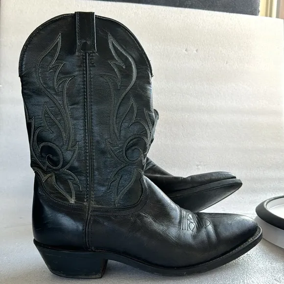 Laredo Cowboy Boots 10D Men’s Made in the USA Leather Upper Black Work Dance