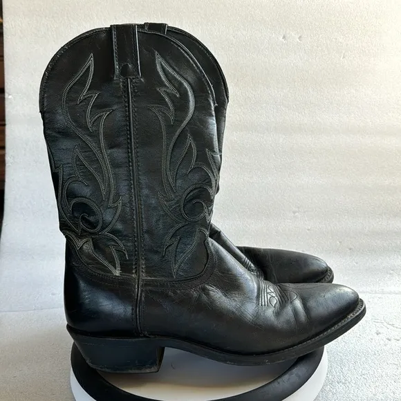 Laredo Cowboy Boots 10D Men’s Made in the USA Leather Upper Black Work Dance