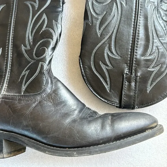 Laredo Cowboy Boots 10D Men’s Made in the USA Leather Upper Black Work Dance