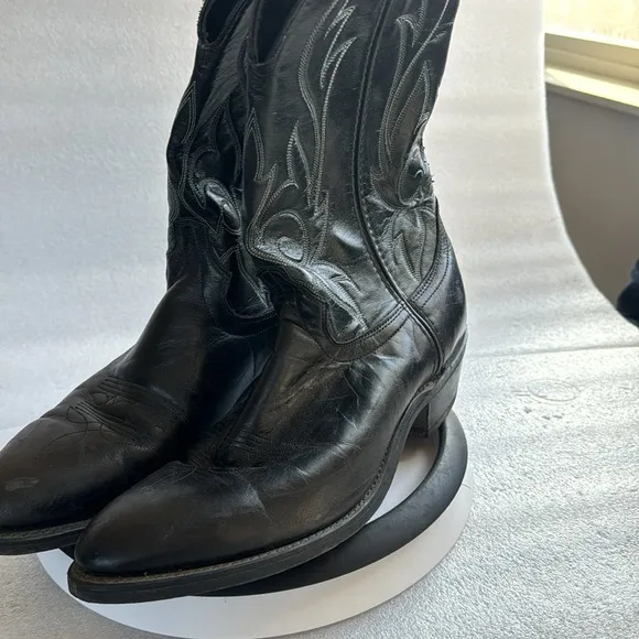 Laredo Cowboy Boots 10D Men’s Made in the USA Leather Upper Black Work Dance