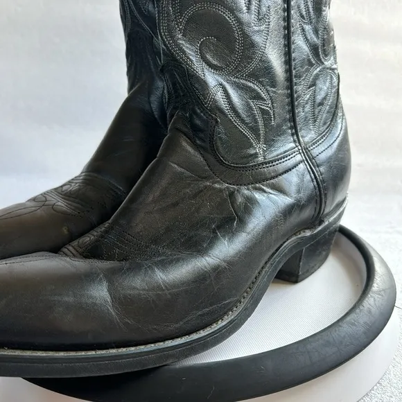 Laredo Cowboy Boots 10D Men’s Made in the USA Leather Upper Black Work Dance
