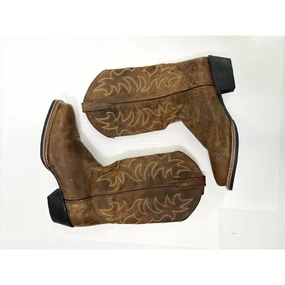 Laredo Men's Cowboy Boots Brown Western Size 9 EW Heat Oil Resistant Soles