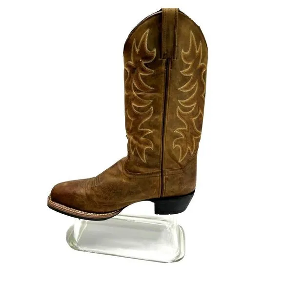 Laredo Men's Cowboy Boots Brown Western Size 9 EW Heat Oil Resistant Soles