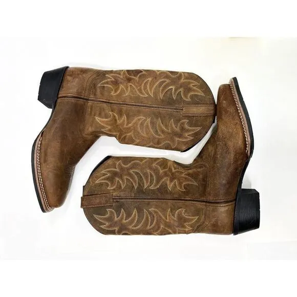 Laredo Men's Cowboy Boots Brown Western Size 9 EW Heat Oil Resistant Soles