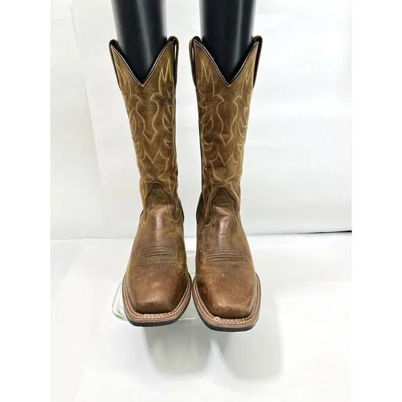 Laredo Men's Cowboy Boots Brown Western Size 9 EW Heat Oil Resistant Soles