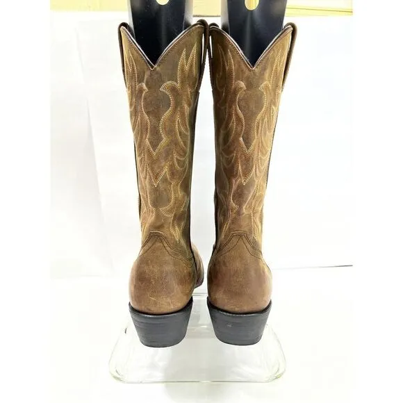 Laredo Men's Cowboy Boots Brown Western Size 9 EW Heat Oil Resistant Soles